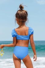 Charger l&#39;image dans la galerie, Bikini pour fille ¨¤ bordure merrow et manches bouffantes
