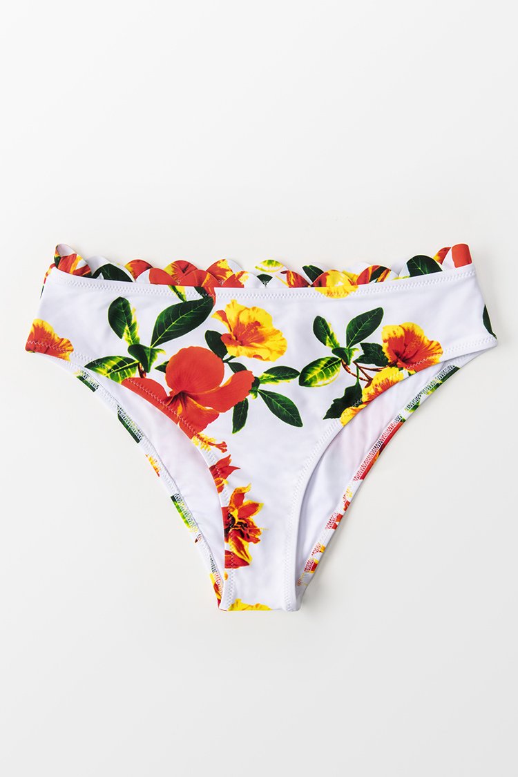 Bas de bikini imprim¨¦ floral ¨¤ taille moyenne