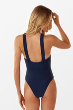Charger l&#39;image dans la galerie, Maillot de bain une pi¨¨ce crois¨¦ bleu marine 
