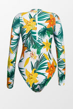 Charger l&#39;image dans la galerie, Maillot une pi¨¨ce ¨¤ manches longues et imprim¨¦ floral et tropical
