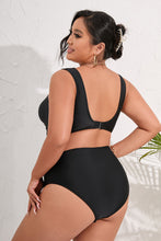 Charger l&#39;image dans la galerie, Bikini grande taille ¨¤ col en V et hipster taille haute
