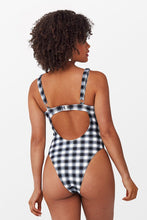 Charger l&#39;image dans la galerie, Maillot de bain une pi¨¨ce ¨¤ d¨¦coupes r¨¦tro vichy avec n?ud 
