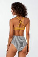 Charger l&#39;image dans la galerie, Bas de bikini ray¨¦ taille haute
