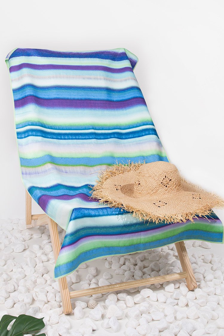 Serviette de plage ray¨¦e Lagoon