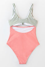 Charger l&#39;image dans la galerie, Maillot de bain une pi¨¨ce nou¨¦ p¨ºche ¨¤ rayures
