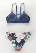 Charger l&#39;image dans la galerie, Bikini ¨¤ bretelles bleu marine et floral
