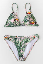 Charger l&#39;image dans la galerie, Haut de bikini triangle rose imprim¨¦ feuilles 
