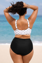 Charger l&#39;image dans la galerie, Bikini grande taille et taille haute avec bralette d¡¯emballage ¨¤ pois
