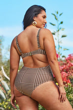 Charger l&#39;image dans la galerie, Maillot de bain une pi¨¨ce grande taille pied-de-poule 
