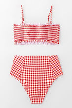 Charger l&#39;image dans la galerie, Bikini bandeau en vichy rouge
