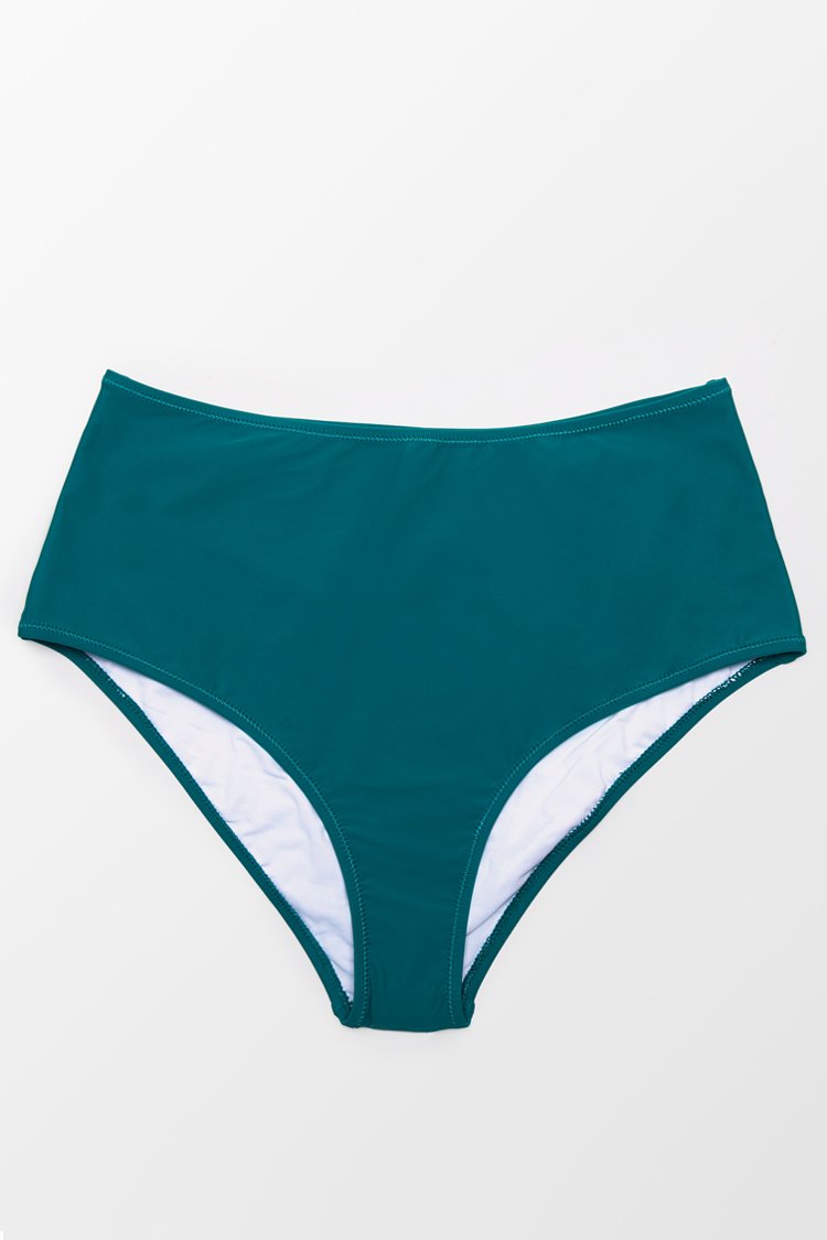 Bas de bikini grande taille ¨¤ taille haute bleu sarcelle