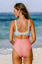 Charger l&#39;image dans la galerie, Maillot de bain une pi¨¨ce nou¨¦ p¨ºche ¨¤ rayures

