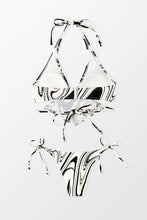 Charger l&#39;image dans la galerie, Bikini d¨¦coup¨¦ ¨¤ nouer sur le c?t¨¦ et col licou hipster
