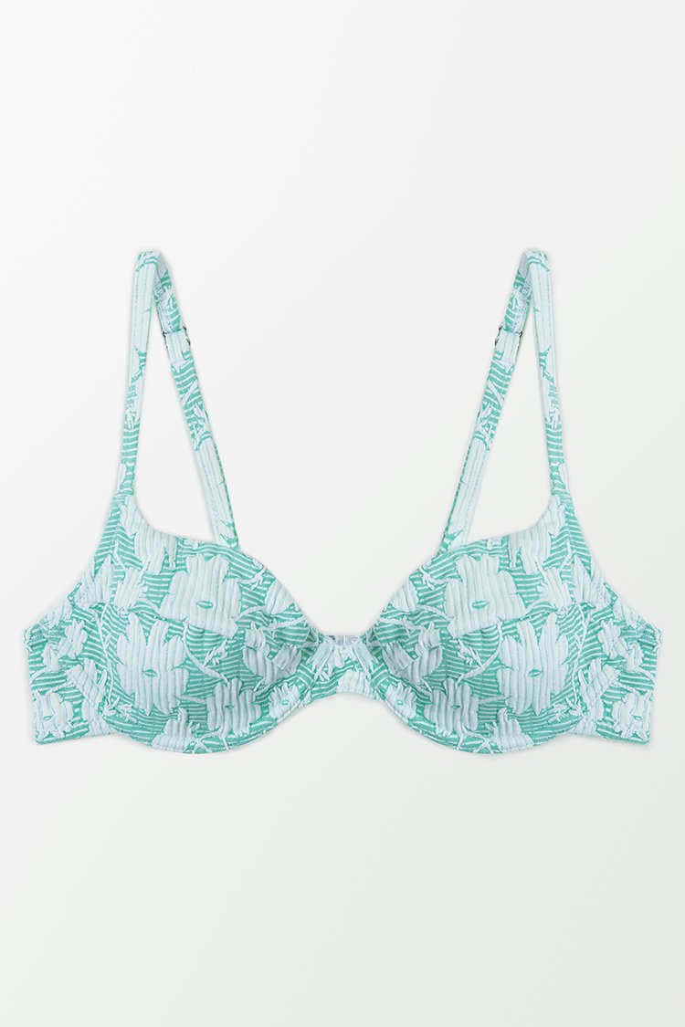 Haut de bikini ¨¤ armatures et imprim¨¦ floral avec bretelles crois¨¦es