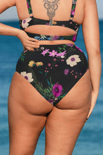 Charger l&#39;image dans la galerie, Bas de Bikini grande taille imprim¨¦ floral noir
