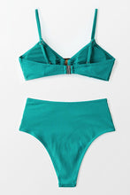Charger l&#39;image dans la galerie, Bikini taille haute ¨¤ boucle c?tel¨¦e 

