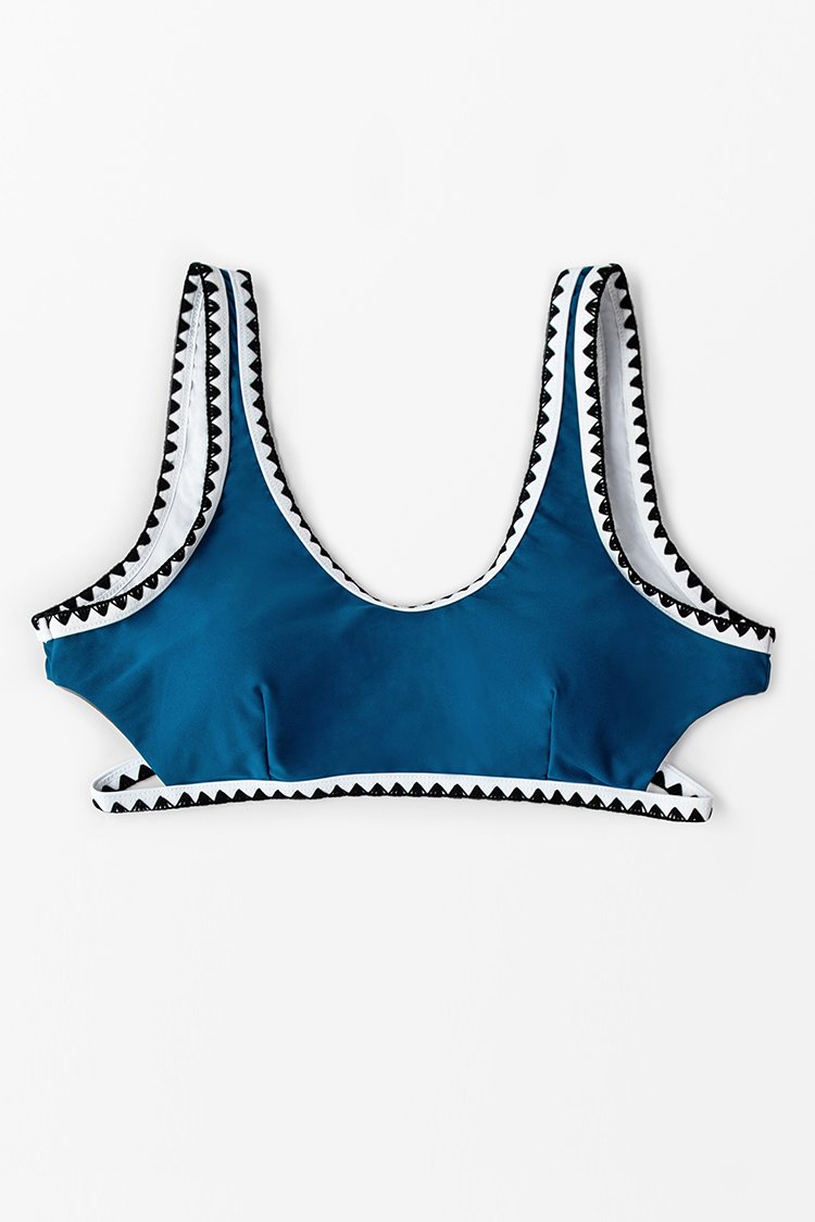 Haut de bikini sportif avec bordure en crochet