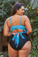 Charger l&#39;image dans la galerie, Maillot de bain une pi¨¨ce grande taille fronc¨¦ imprim¨¦ floral 
