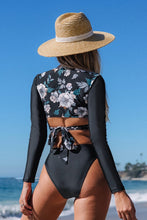 Charger l&#39;image dans la galerie, Bikini cache-c?ur ¨¤ manches longues et imprim¨¦ fleuri
