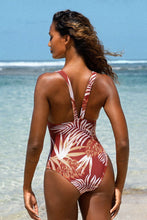Charger l&#39;image dans la galerie, Maillot de bain une pi¨¨ce tropical rouge ¨¤ d¨¦coupes
