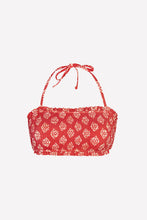 Charger l&#39;image dans la galerie, Bikini bandeau smock¨¦ ¨¤ col licou et imprim¨¦ batik
