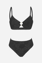 Charger l&#39;image dans la galerie, Bikini bralette taille moyenne ¨¤ anneau en c?ur floral textur¨¦
