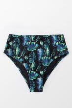 Charger l&#39;image dans la galerie, Bas de bikini taille haute imprim¨¦ feuilles vert
