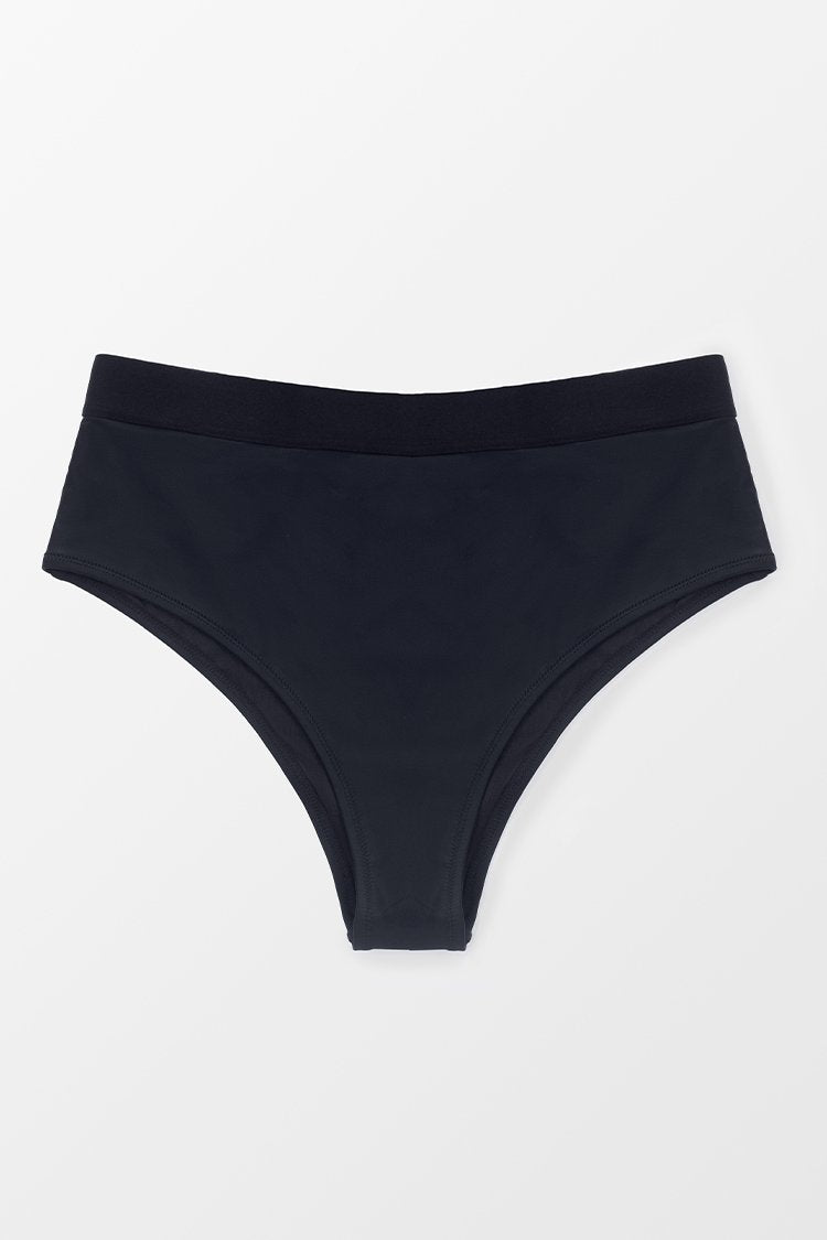 Bas de bikini grande taille noir ¨¤ taille haute