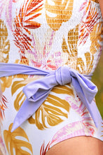 Charger l&#39;image dans la galerie, Maillot de bain une pi¨¨ce smock¨¦ imprim¨¦ tropical 
