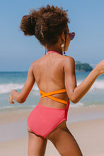 Charger l&#39;image dans la galerie, Maillot de bain une pi¨¨ce couleur unie ¨¤ d¨¦coupes pour filles
