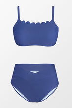 Charger l&#39;image dans la galerie, Bikini grande taille taille haute couleur unie
