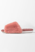 Charger l&#39;image dans la galerie, Chaussons en fausse fourrure de lapin en peluche rouge orang¨¦
