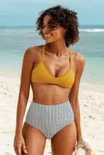 Charger l&#39;image dans la galerie, Bas de bikini ray¨¦ taille haute
