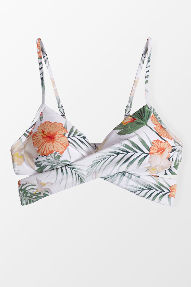 Haut de bikini fleuri nou¨¦ au dos