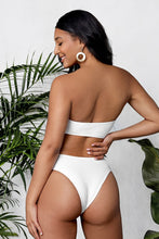 Charger l&#39;image dans la galerie, Bikini blanc sans bretelles d¨¦coup¨¦ 
