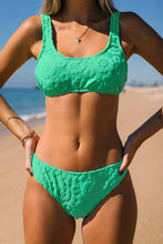 Charger l&#39;image dans la galerie, Bikini hipster taille basse avec bralette en jacquard fleuri
