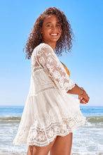 Charger l&#39;image dans la galerie, Cover up kimono brod¨¦ blanc
