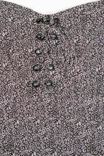 Charger l&#39;image dans la galerie, Robe courte ¨¤ lacets et n?u¨¦ et imprim¨¦ petites fleurs
