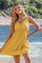 Charger l&#39;image dans la galerie, Robe courte jaune vif ¨¤ lacets 
