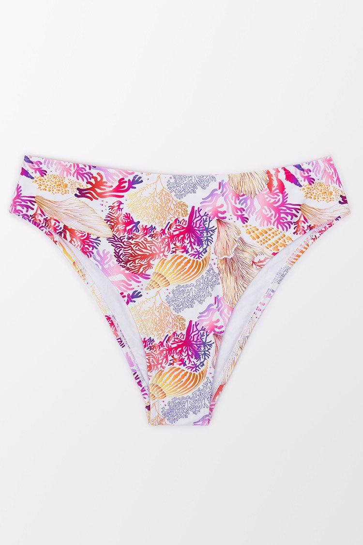 Bas de bikini ¨¤ imprim¨¦ corail