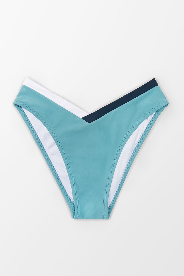 Bas de bikini taille moyenne de couleur contrastante