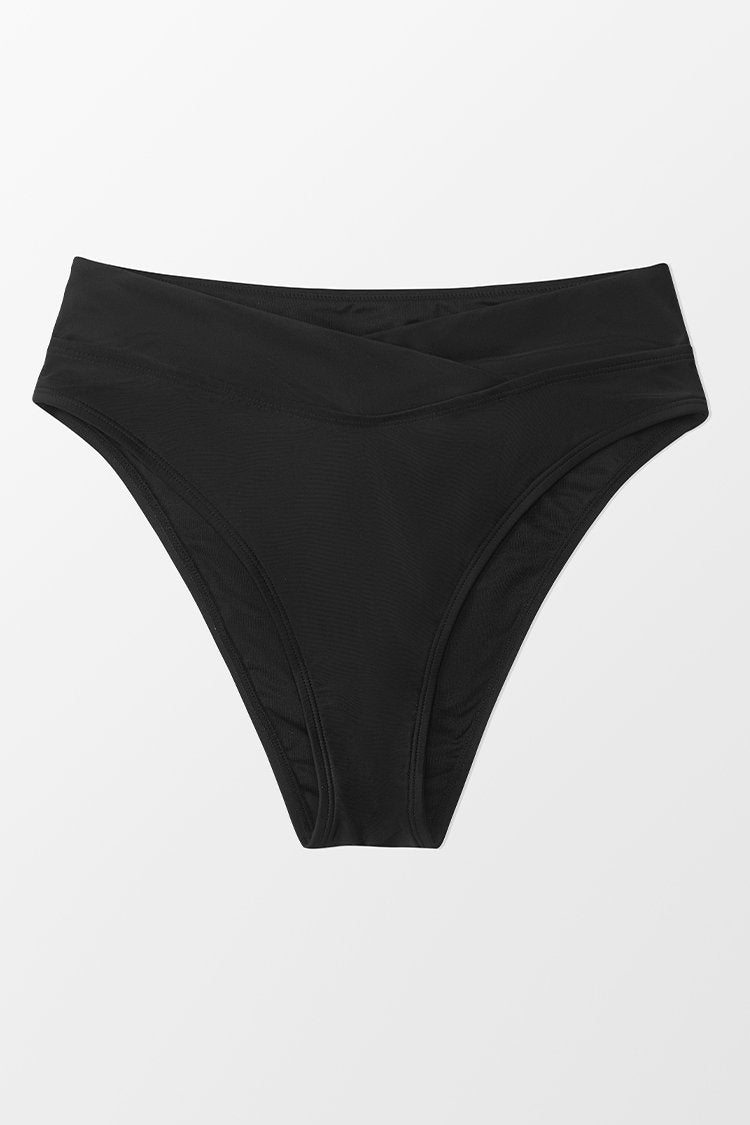 Bas de bikini sexy taille haute noir