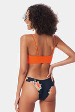 Charger l&#39;image dans la galerie, Bas de bikini taille basse imprim¨¦ floral bleu marine 
