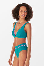 Charger l&#39;image dans la galerie, Bikini aqua ¨¤ bordure festonn¨¦e rose 
