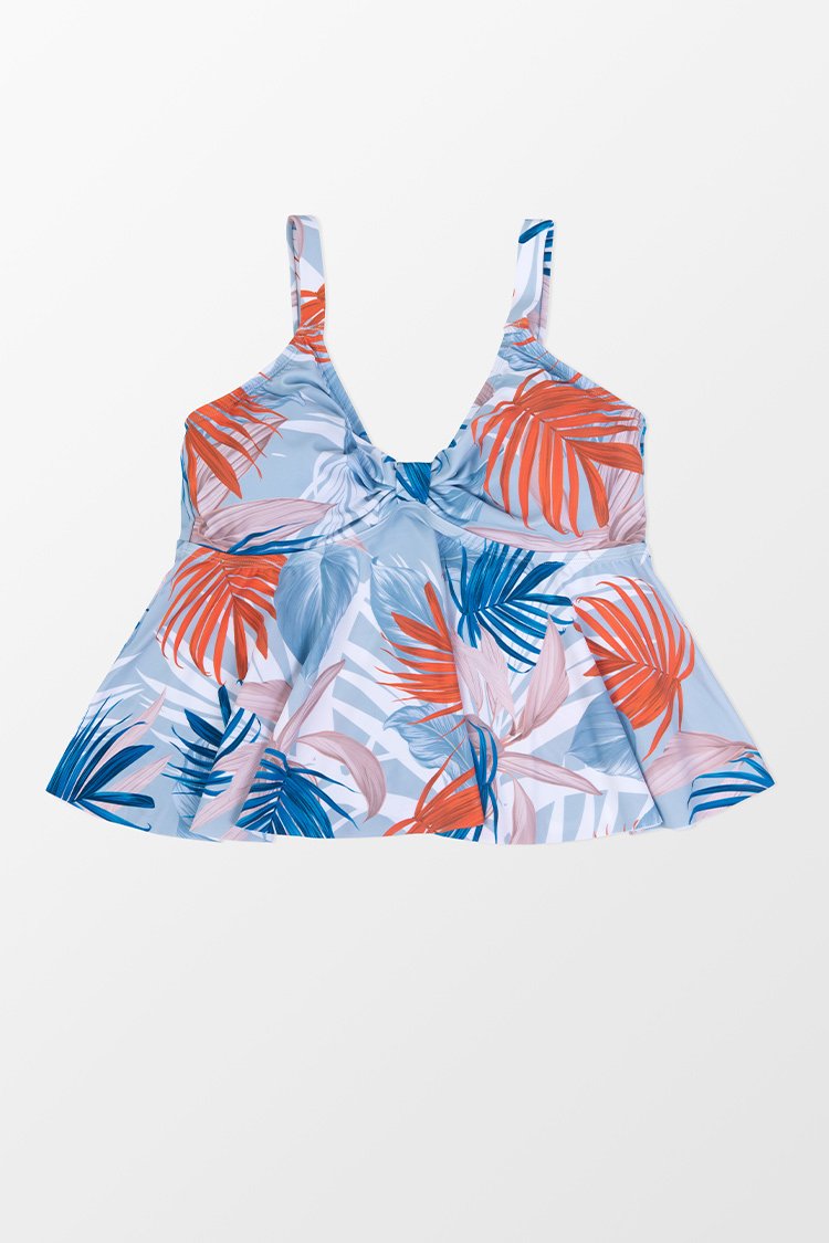 Haut de tankini grande taille avec ourlet ¨¤ volants
