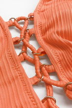Charger l&#39;image dans la galerie, Maillot de bain une pi¨¨ce orange ¨¤ dos nu et ¨¤ lacets
