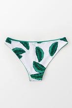 Charger l&#39;image dans la galerie, Bas de bikini taille basse r¨¦versible vert et imprim¨¦ feuilles
