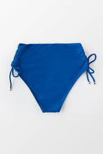 Charger l&#39;image dans la galerie, Bas de bikini taille haute fronc¨¦ sur les c?t¨¦s bleu 

