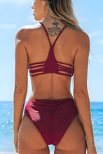Charger l&#39;image dans la galerie, Bas de bikini taille moyenne bordeaux
