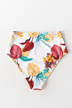 Charger l&#39;image dans la galerie, Bas de bikini taille haute ¨¤ feuilles blanc 
